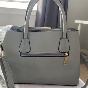 powder blue handbag